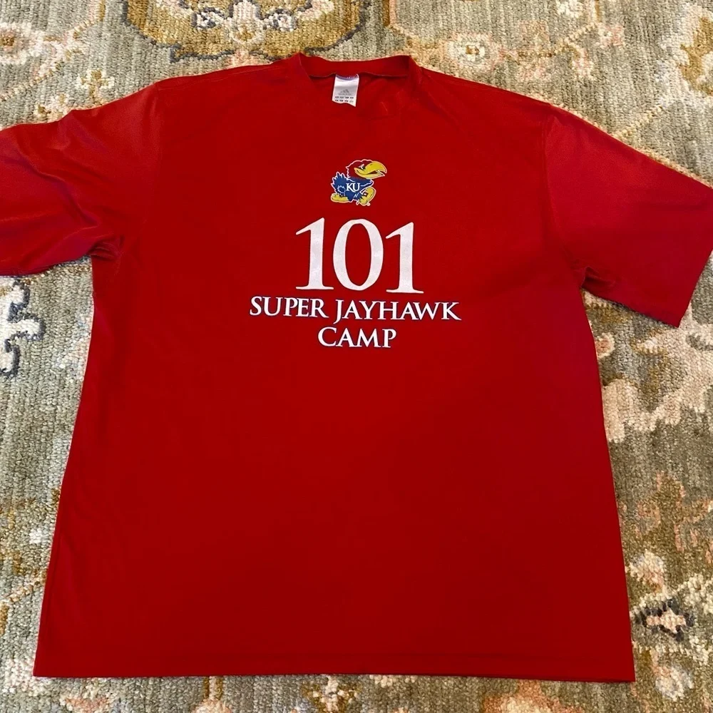 Kansas‎ Jayhawks Adidas Super Jayhawk Camp Shirt Number 101 Men’s XL Color Red